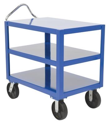 Heavy Duty Ergonomic Handle Cart, 3 Shelf, 34 x 60 Inch Size