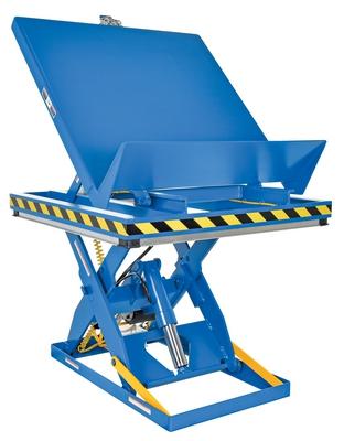 Lift and End Tilt Scissor Table, 2000 Lb. Capacity, 48 Inch x 48 Inch Size, Steel