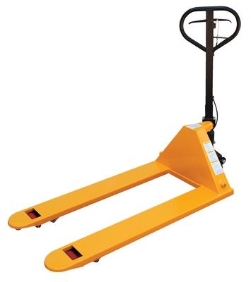 Steel Pallet Truck With Brake 66 Inch x 27 Inch x 49 Inch Size, 5500 Lb. Capacity, Yellow