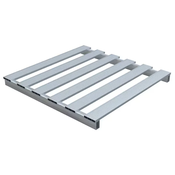 Aluminum Half Skid, 24 Inch L, 48 Inch W, 3.75 H