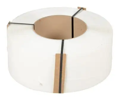 White Poly Strapping, 12900 Feet, 9 x 8 Inch Core