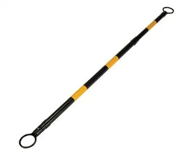 Plastic Traffic Cone Bar, 84 Inch Extended Width, Black/Yellow