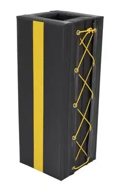 Structural Column Pad, I-Beam, Black Vinyl, Square, 3 Feet x 6 Inch Size