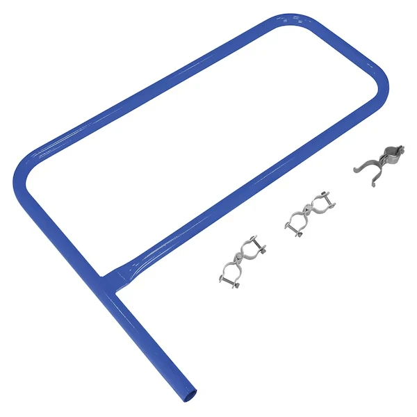 BLUE PIPE SAFETY RAILING GATE-P SHAPED 36X36