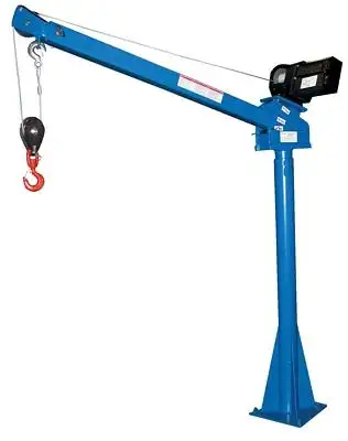 Steel DC Powered Jib Crane, 3-5 Feet Boom, 2000 Lb. Capacity, Blue