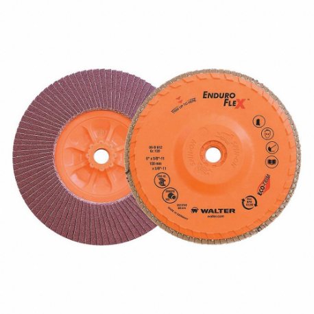 Flap Disc, Type 27, 6 Inch x 5/8 11, Zirconia Alumina, 120 Grit