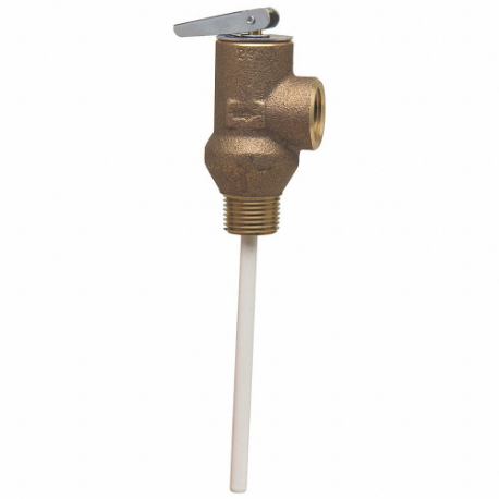 Temperature Pressure Relief Valve, NPT, NPT, 1/2 Inch Inlet Size, 1/2 Inch Outlet Size, 15