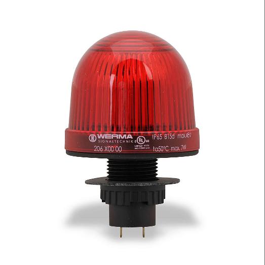 Incandescent Industrial Signal Beacon, 57mm, Red, Permanent, IP65, 22.5mm Panel Mount