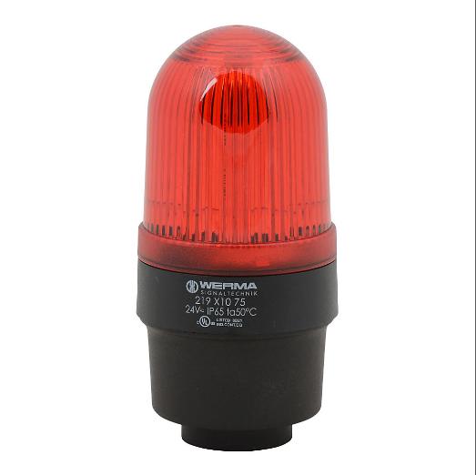 Industrial Tall Signal Beacon, 58mm, Red, Permanent, IP65, Tube Mount, 24 VAC/VDC