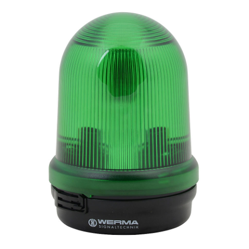 Incandescent Industrial Signal Beacon, 98mm, Green, Permanent, IP65, Base Mount