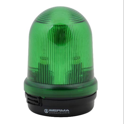 Incandescent Industrial Signal Beacon, 98mm, Green, Blinking, IP65, Base Mount, 115 VAC