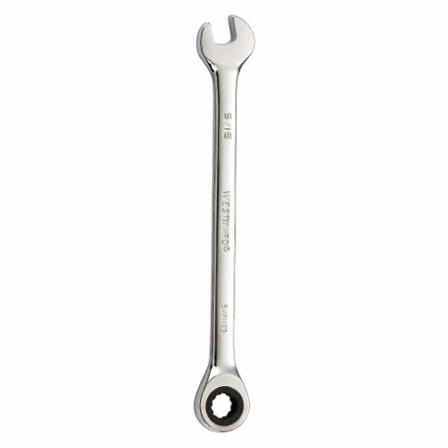 Ratcheting Combination Wrench, 12 Points, SAE, 3/8" Head Size