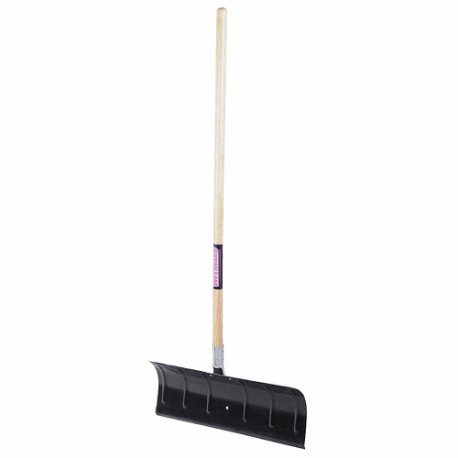Snow Pusher, 24 Inch Blade Width, Wood, 49 1/2 Inch Handle Length, Straight