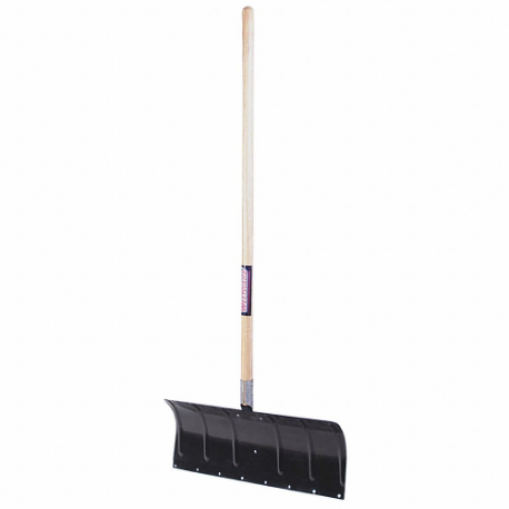 Snow Pusher, 24 Inch Blade Width, Wood, 48 Inch Handle Length, Straight