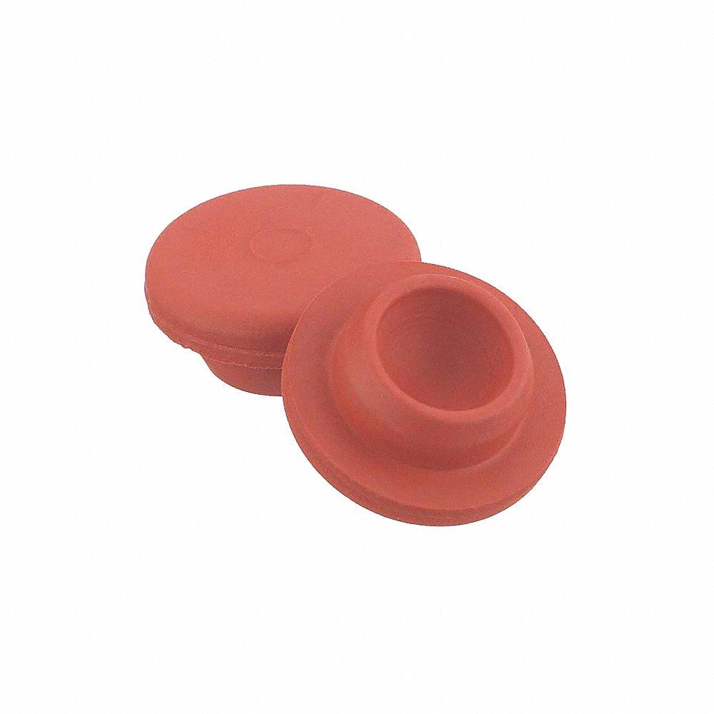 Straight Plug Stopper, 20 mm Neck Size, Rubber, Red, 1000Pk