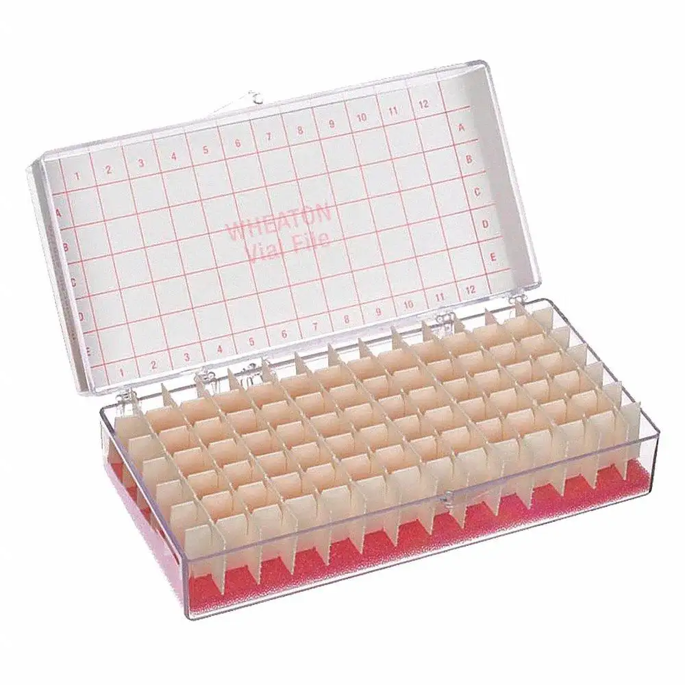 Vial Store Case, Rests On Table, 60 Compartments, Cardboard, 6Pk