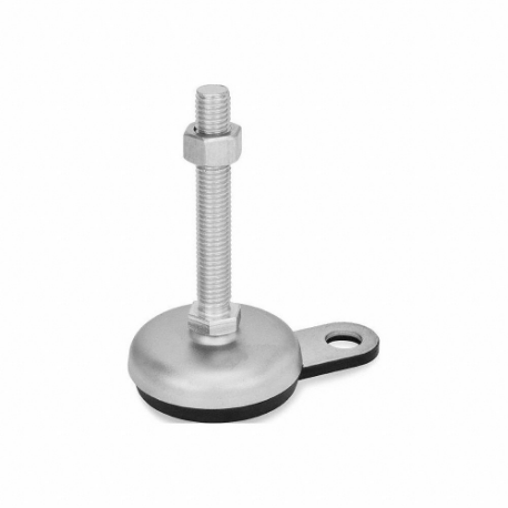 Leveling Foot, 3/8 Inch-16, 3.94 Inch Size Bolt Length, Stainless Steel, Shotblasted Matte