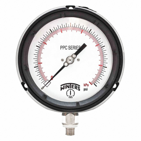 Process Vacuum Gauge, Glow-In-The-Dark White, 30 To 0 Inch Hg, 4 1/2 Inch DiaL