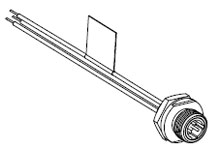 Dual Keyway Receptacle, 6 Pole, 1.0 Feet Length