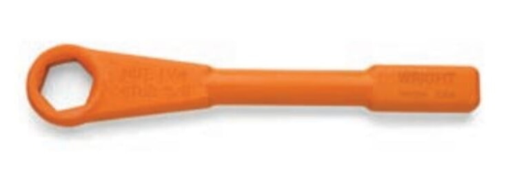 Striking Face Box Wrench, Straight Handle, 6 Point, 2 Inch Nut Size, Orange Finish